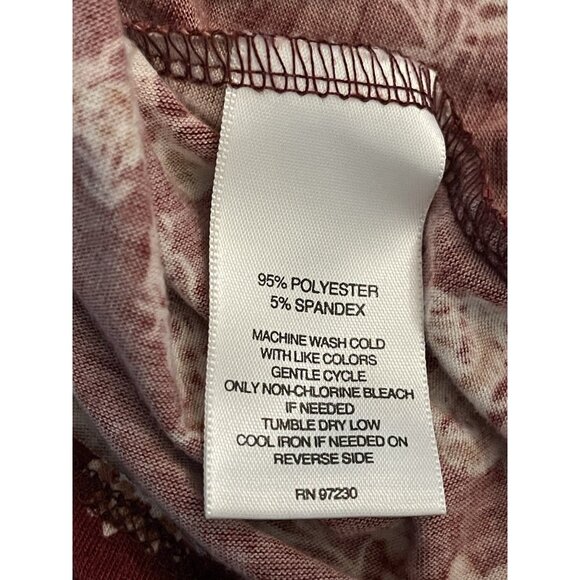 Signature Studio Burgundy Top Floral Velvet Trim 3/4 Sleeve Boho Peasant Size 2X - Picture 6 of 9